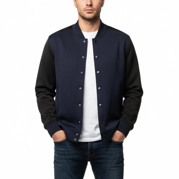 Five Four Fall Bomber Sweater/Jacket in Black/Navy - Picture 1 of 8